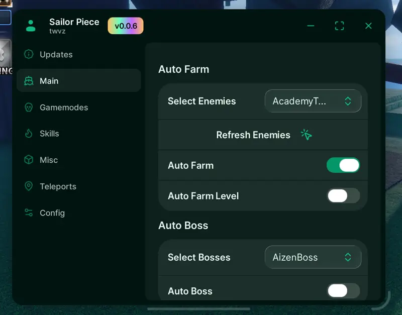 Polluted Hub Sailor Piece Script (No Key) - Auto Farm, Kill Aura