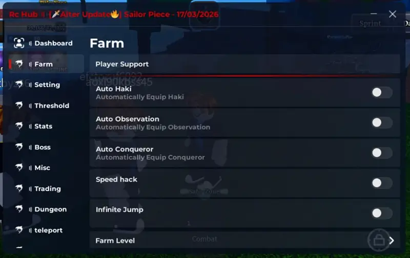 RC Hub Sailor Piece Script - Auto Farm, Dupe, Kill Aura, GodMode